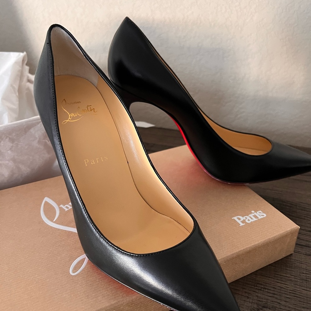 New! Black Louboutin Kate Heels 38.5